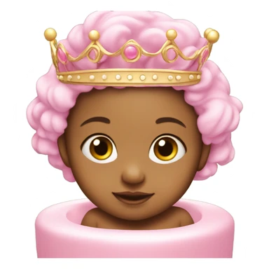 cutе baby girl in the pink bath with crown on head sticker