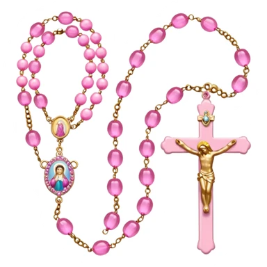make catholic rosary with very girly pink tones. sticker