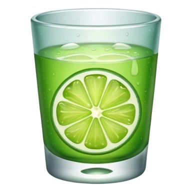 Shot glass with lime sticker