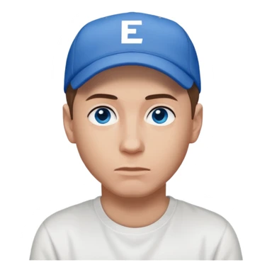 Eminem with blue eyes, brown hair sticker