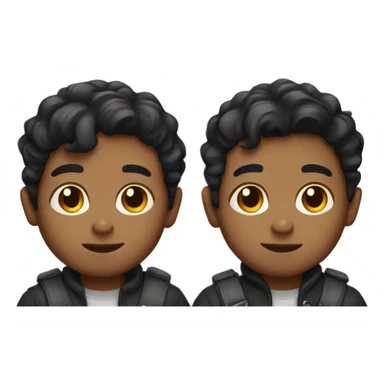 Dark haired twin boys  sticker