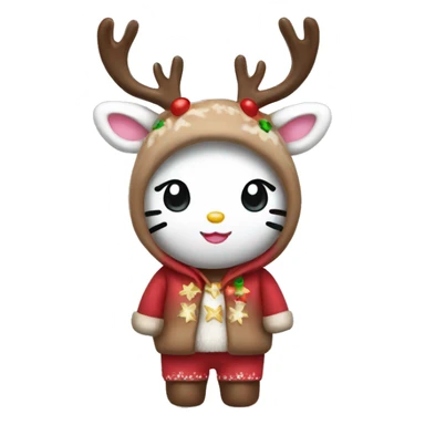 hello kitty in a reindeer outfit sticker