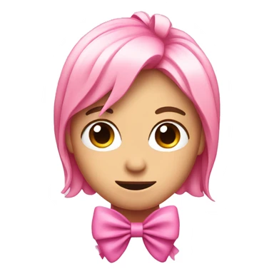 pink bow with long ends that are wispy sticker