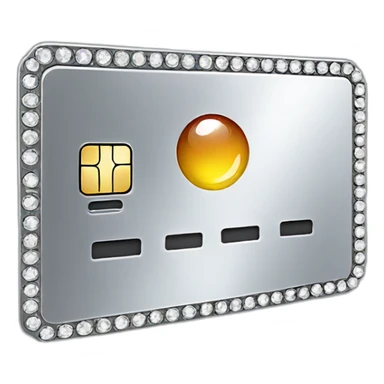 Silver credit card with gems sticker