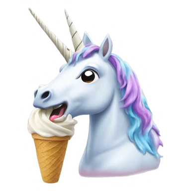 unicorn eating ice cream sticker