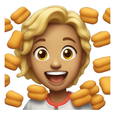Girl eating chicken nuggets  sticker