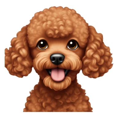 Red toy poodle with white goatee and long legs sticker