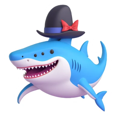 shark wearing a top hat sticker