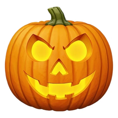 single Halloween pumpkin, carved jack-o'-lantern face, glowing inside, isolated on white background, high detail, soft natural lighting, no text, no watermark --ar 1:1 --v 6
 sticker