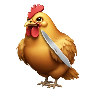 chicken with a knife sticker