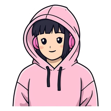 Pink palm puff hoodie  sticker