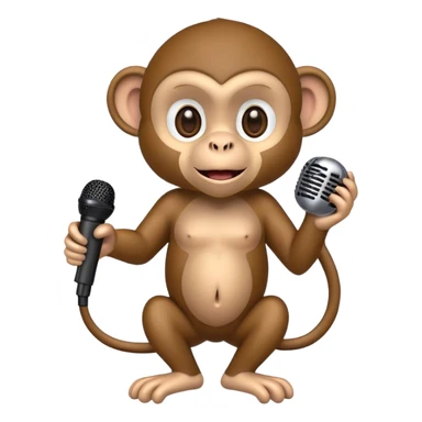 Monkey holding a microphone sticker