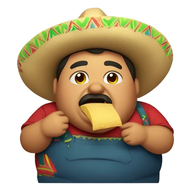 Fat mexican man eating  sticker
