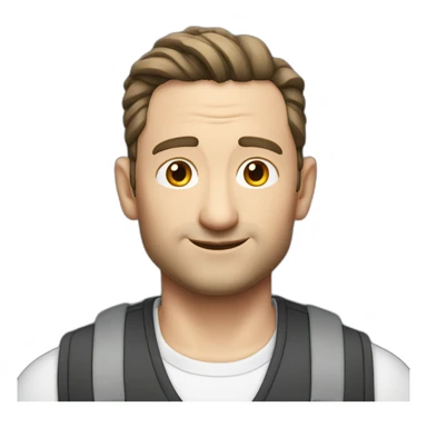 tim robinson dark slicked back hair white shirt with a grey vest sticker