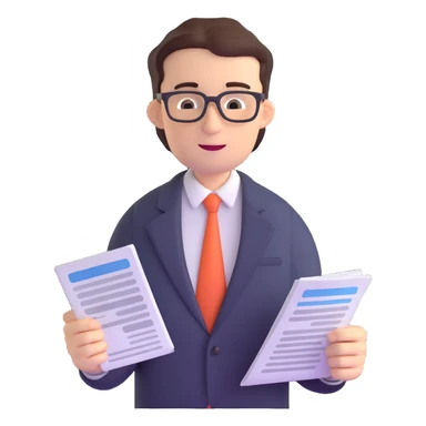 accountant with financial papers, no eyeglasses sticker