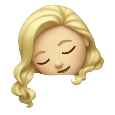 blonde girl sleeping on side with green blanket sticker