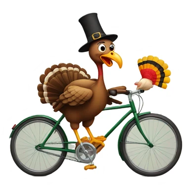 turkey riding a bicycle sticker