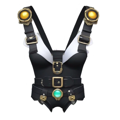 cool kawaii anthro edgy distinguished pretty elegant beautiful fantasy black ethereal nargacuga-Noivern-caracal-Quiana-Fakemon collar techwear harness leather garter belt pouches sticker