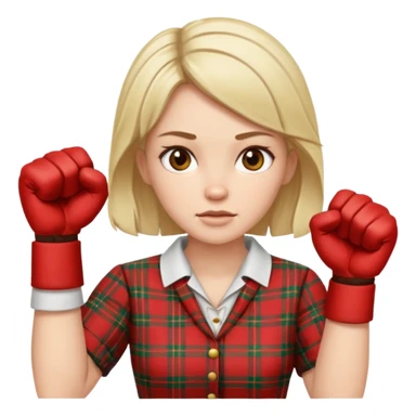 Scottish woman with fists up sticker