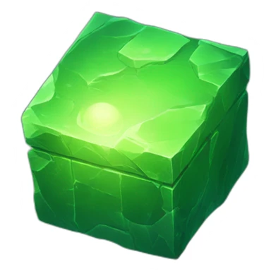 the case in the middle of the green stone glows sticker