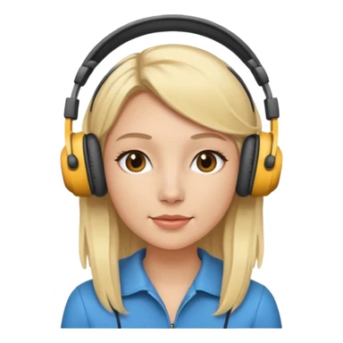 blonde woman wearing headphones sticker
