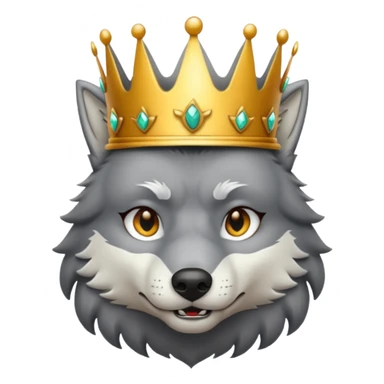 Lobo y corona  sticker