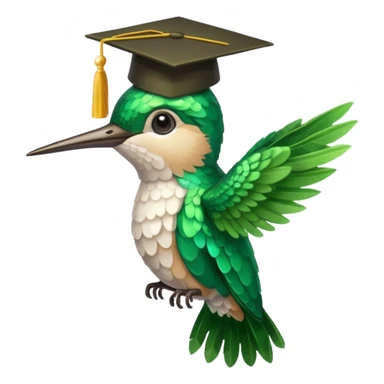 Un colibri con birrete de graduación  sticker