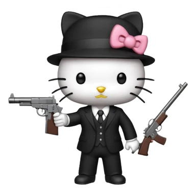 Gangster hello kitty sticker
