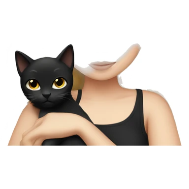 White girl blonde hair sleeping in bed with black kitty sticker