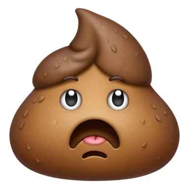 sad disappointed poop character sticker