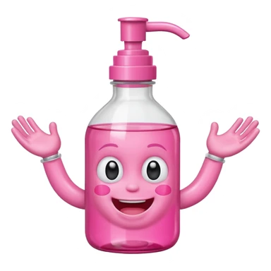 Smiling freaky baby oil bottle pink sticker