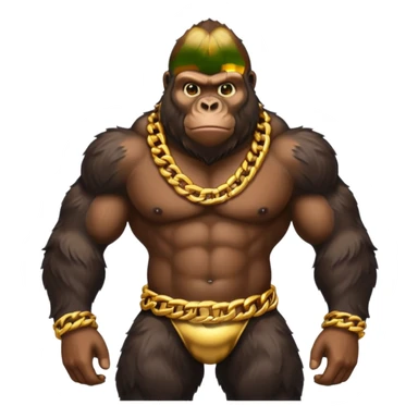 Gorilla con cadenas de oro sticker