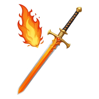 sword of flames striking down sticker