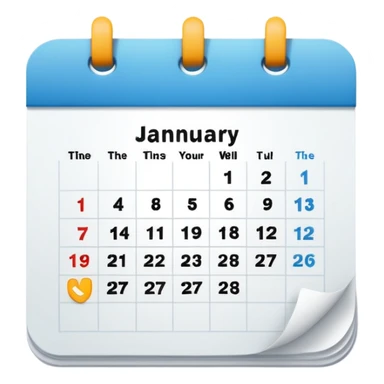 calendar, first page, day 1 sticker