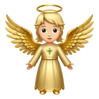 Christmas angle gold sticker