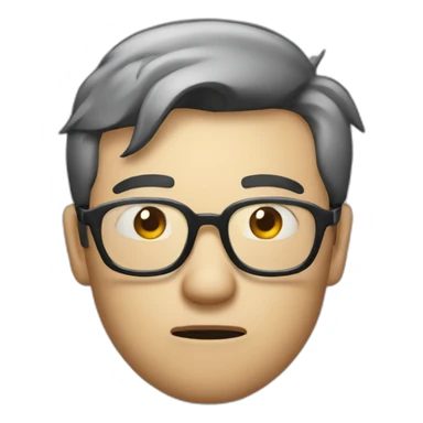 HongKong guy glasses worry face smoking sticker