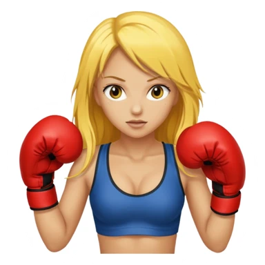 sexy girl with long yellow hair boxing sticker