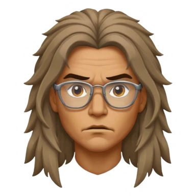 Glasses-Wearing wild Warrior bust sticker