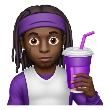 lil wayne holding a double styrofoam cup with purple drink inside sticker