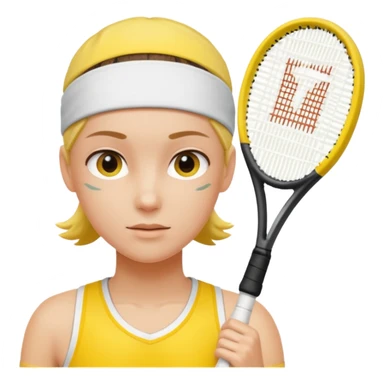 tennisplayer with sweatband, yellow color. sticker