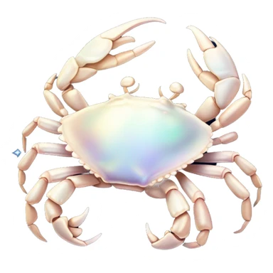 Realistic iridescent white opalescent Celestial cancer Crab water dreamy astrology moon stars starry sticker