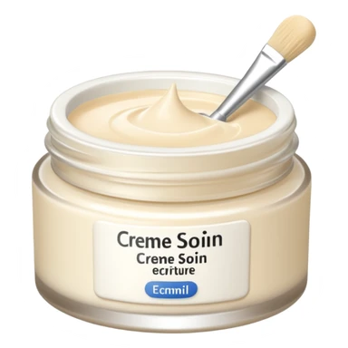 crème soin avec ecriture sticker