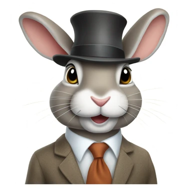 mid-age specialist rabbit with hat sticker