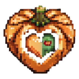 heart made of a mushroom and a pumpkin combined sticker