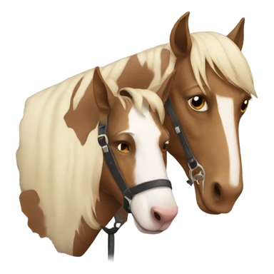 A sad dog riding a sad horse sticker