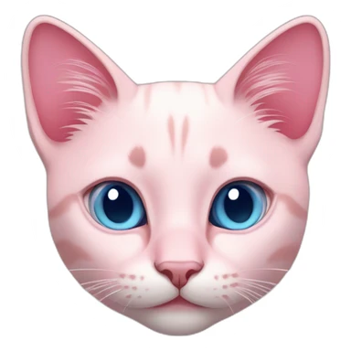 Light pink cat with blue eyes and dark pink nose sticker