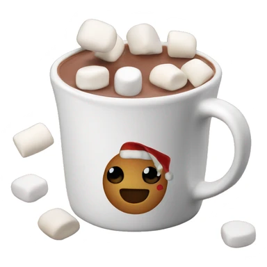 Christmas Mug of hot chocolate with mini marshmallows sticker