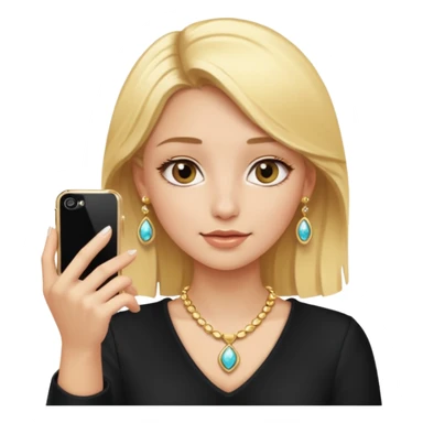 phone selfie blonde jewelry girl sticker