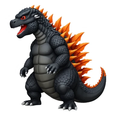 Buatkan gambar Godzilla hitam yg sedang marah sticker