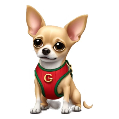 Chihuahua dog with Gucci harness on  sticker
